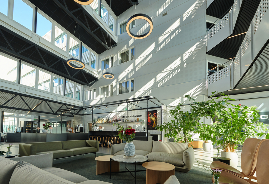 Lobby des Beispielhotels First Hotel Stockholm North