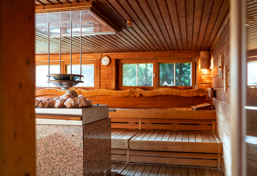 Eine der Saunen im Waldhotel Tannenhäuschen