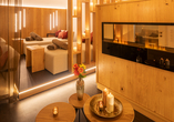 Finden Sie Ihren Lieblingsplatz im 1.500 m² großen Wellnessbereich.