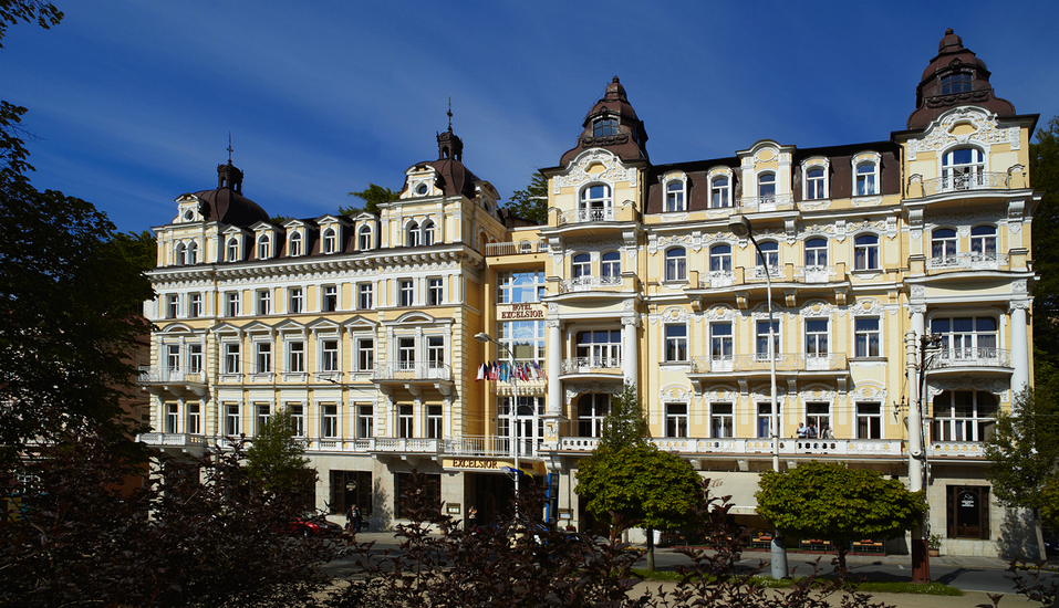 Außenansicht des Hotels Excelsior in Marienbad