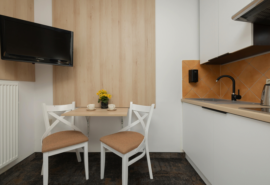 Beispiel einer Küchenzeile im Doppelzimmer Willa Florek