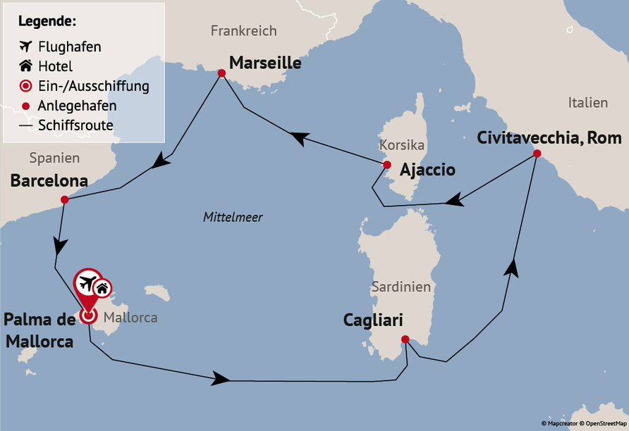 Ihre Reiseroute am 29.08.26