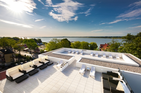 Entspannen Sie auf der Dachterrasse.