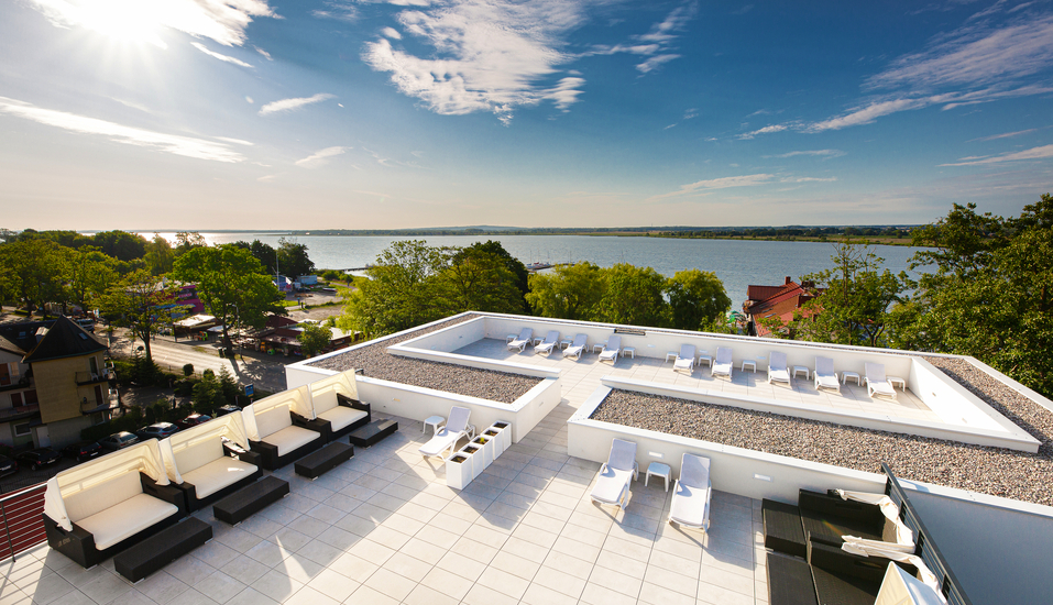 Entspannen Sie auf der Dachterrasse.