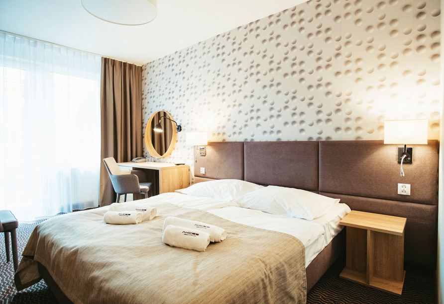 Beispiel eines Doppelzimmers Standard im Akces Medical FIT&SPA