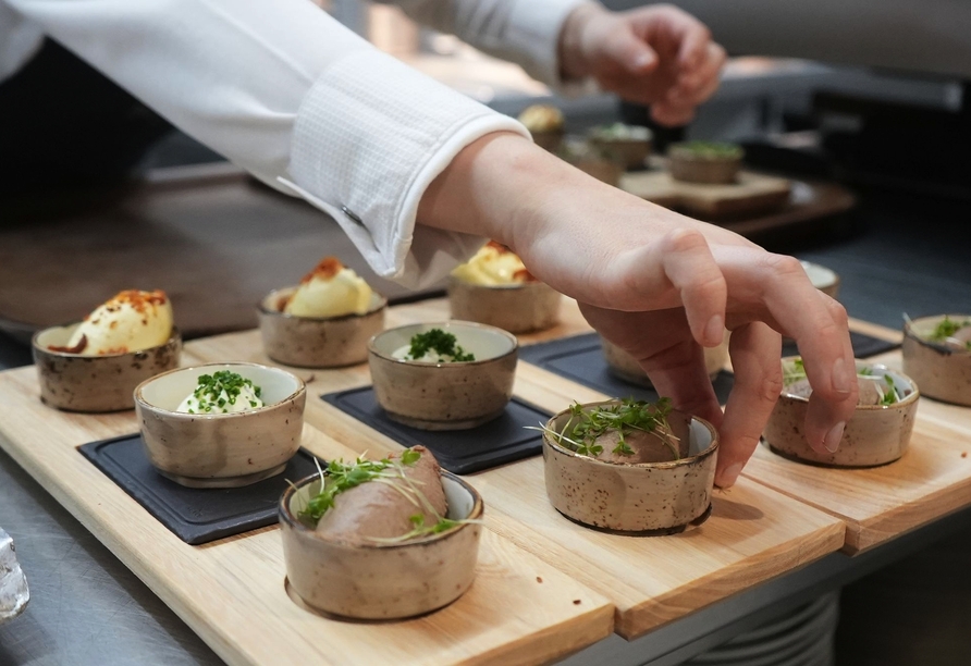 Im Hotel wird alles frisch und aus eigener Herstellung zubereitet.