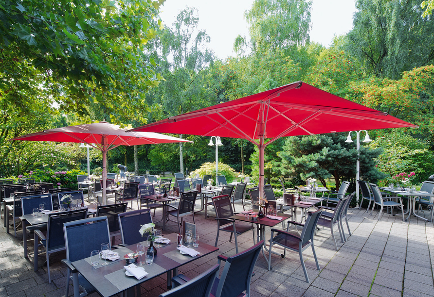 Terrasse des Mövenpick Hotels Münster