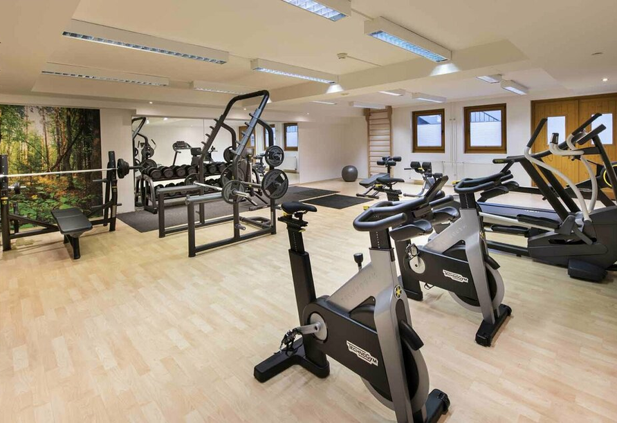 Im Fitnessraum können Sie körperlich aktiv werden.