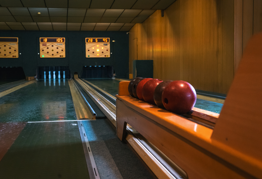 Auch die Kegelbahn lädt zu schönen Stunden ein.