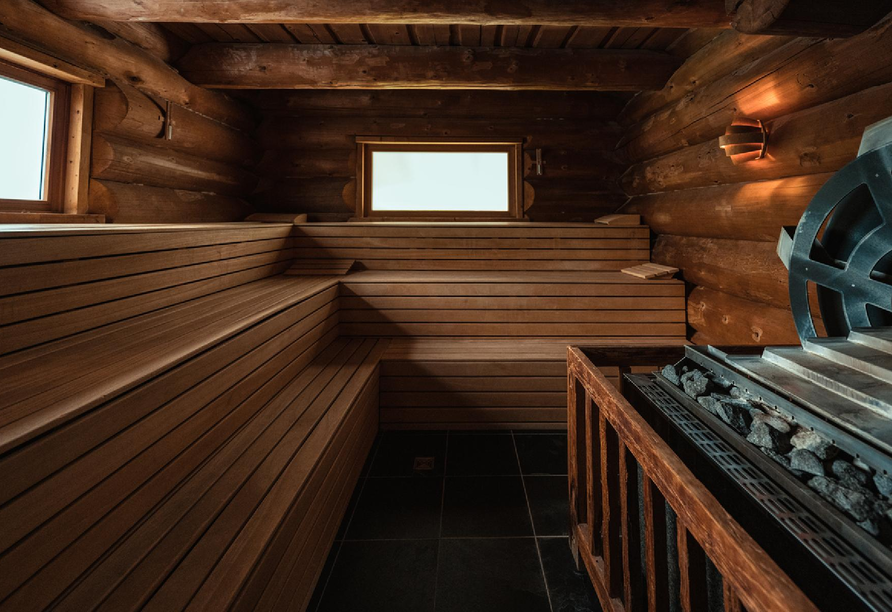 Genießen Sie absolute Entspannung in der Sauna.