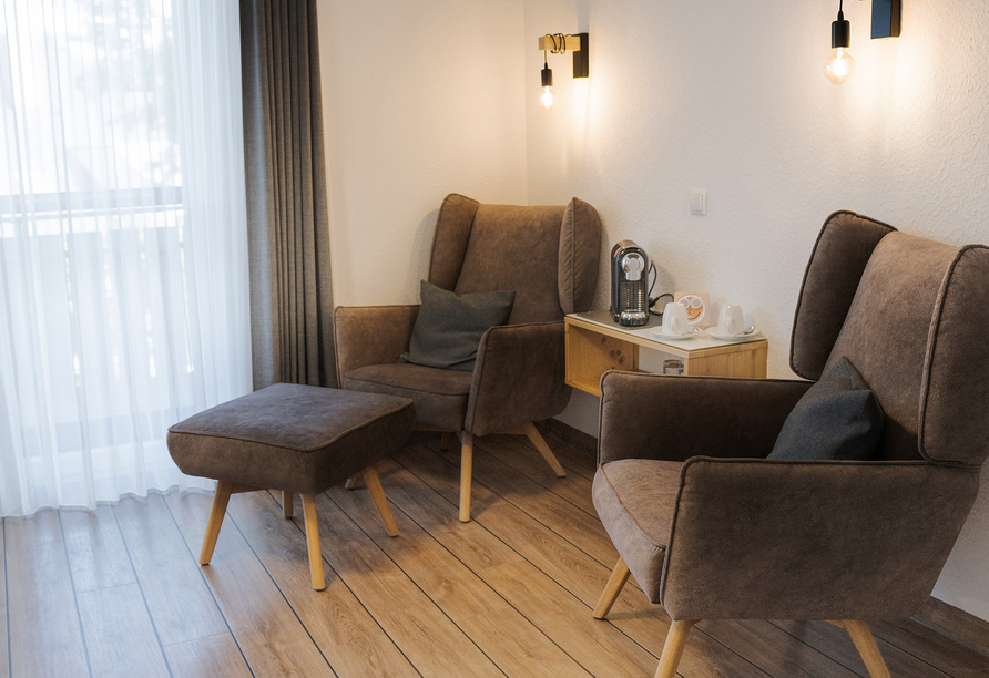 Beispiel der Sitzecke im Doppelzimmer Komfort