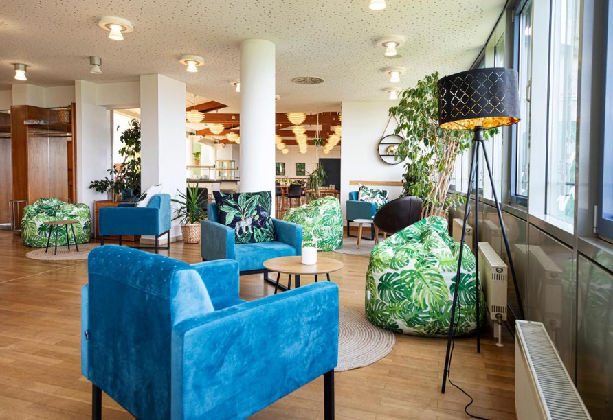 Die Lobby des Landhotels Das Karoli