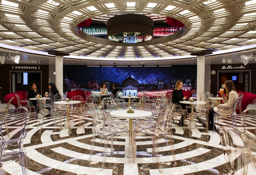 Machen Sie es sich an Bord gemütlich.