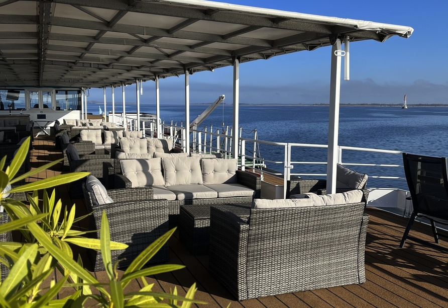 Sonnendeck an Bord von Junker Jörg