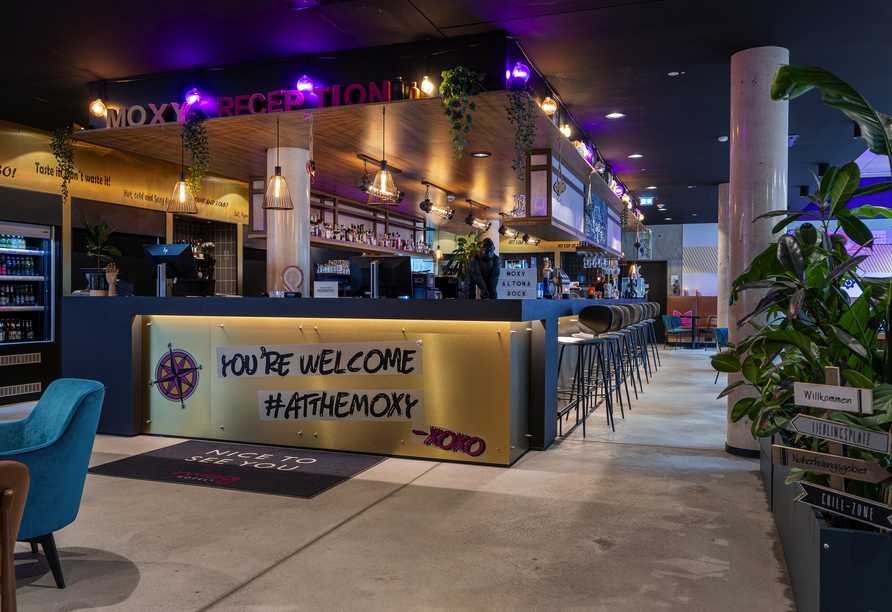 Freuen Sie sich auf einen schönen Urlaub im Moxy Hamburg Altona.