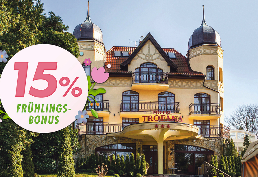 Herzlich willkommen im gemütlichen Hotel Trofana Wellness & Spa. 