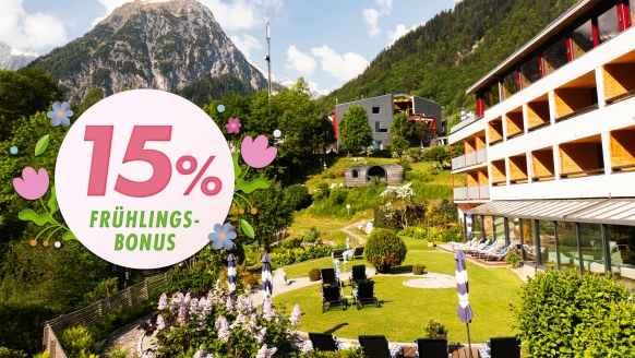 Im Garten des Hotels Walliserhof können Sie vollends entspannen.