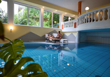 Das Hallenbad bietet neben der Sauna eine erfrischende Abwechslung.