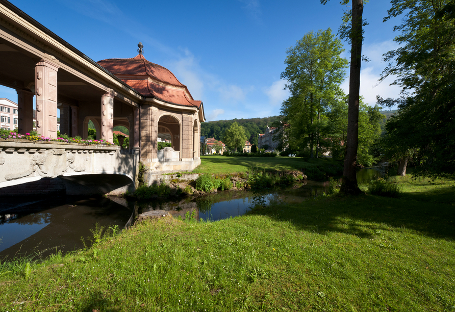 Das Dorint Resort & Spa Bad Brückenau begrüßt Sie mit einem wunderschönen Schlosspark. 