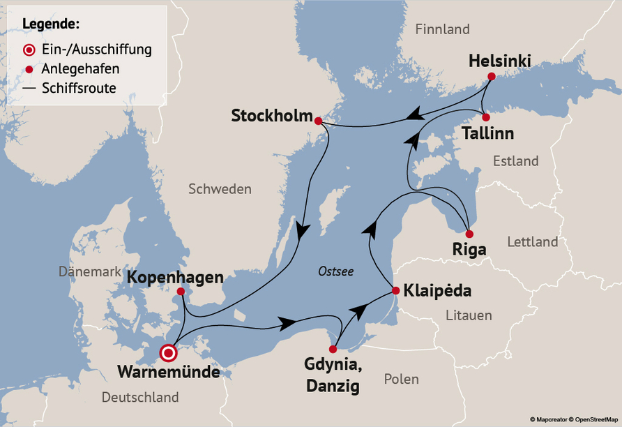 Ihre Reiseroute 2027 (10 Nächte)