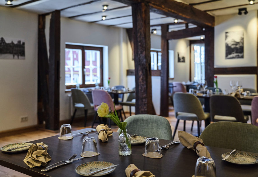 Auch das Restaurant lädt zum Verweilen ein.