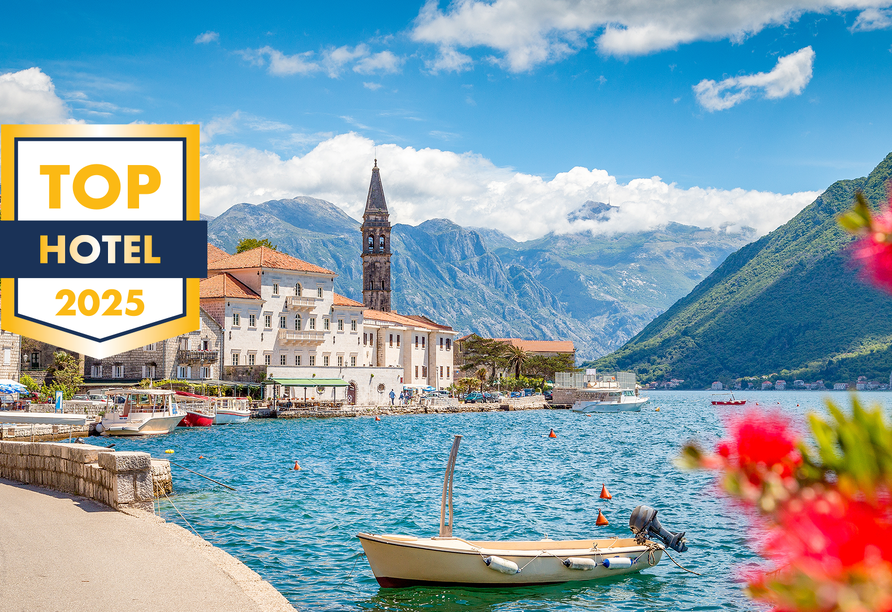 Freuen Sie sich auf die historische Stadt Perast inmitten der Bucht von Kotor und viele weitere Highlights!