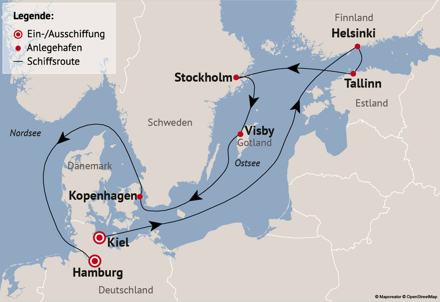 Ihre Reiseroute