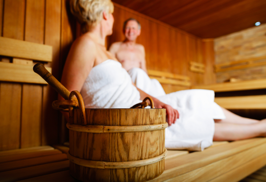 Legen Sie eine Pause in der Sauna ein.