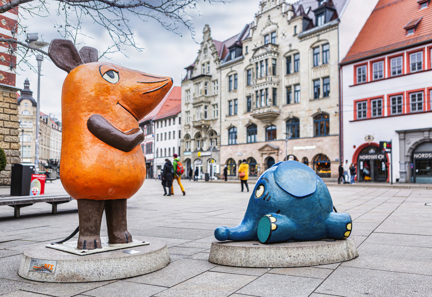 In Erfurt finden Sie außerdem die Maus und den Elefanten aus der Sendung mit der Maus.