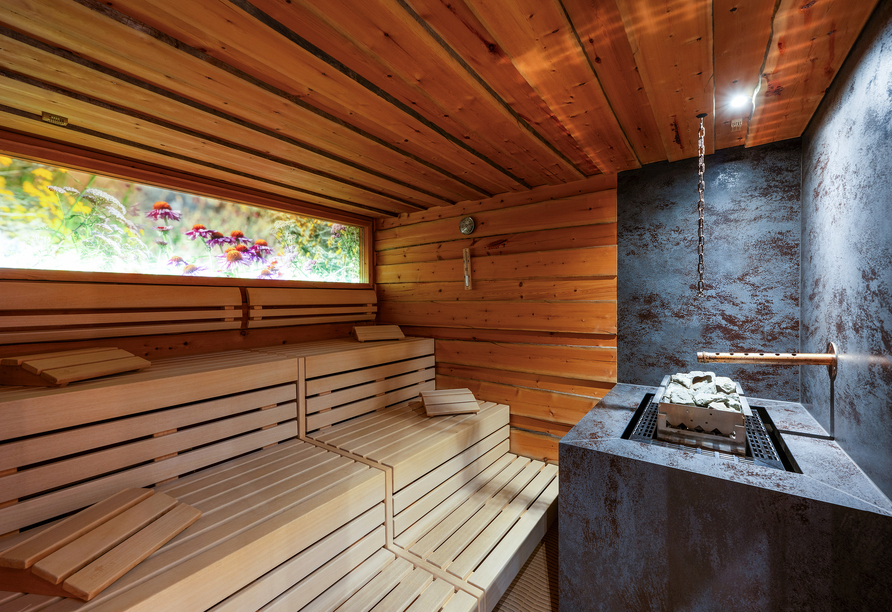 Lassen Sie in der Sauna die Seele baumeln.
