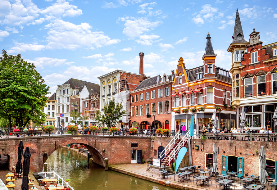 Das Stadtzentrum von Utrecht begeistert mit seinen hübschen Grachten. 
