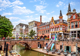 Das Stadtzentrum von Utrecht begeistert mit seinen hübschen Grachten. 