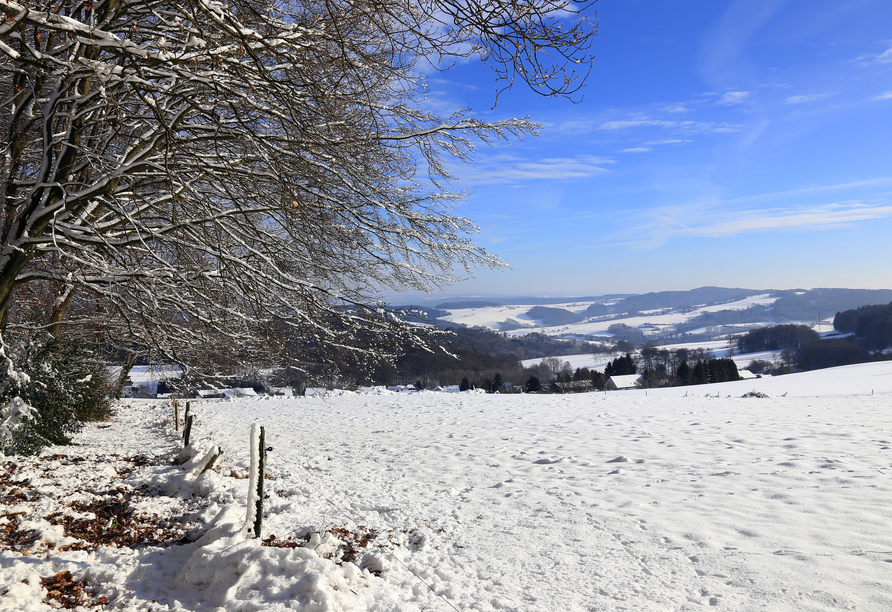 Die winterliche Landschaft rund um Windeck lädt zum Genießen ein.