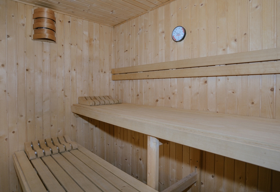 Auch in der Sauna können Sie zur Ruhe kommen.