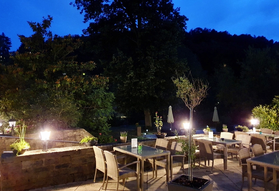 Die Terrasse vom Hotel Kurparkblick
