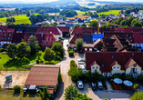 Die idyllische Anlage aus der Vogelperspektive