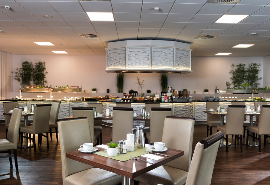 Das Frühstücksbuffet im Wyndham Garden Kassel