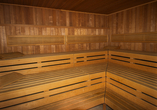 Entspannen Sie in der Sauna.