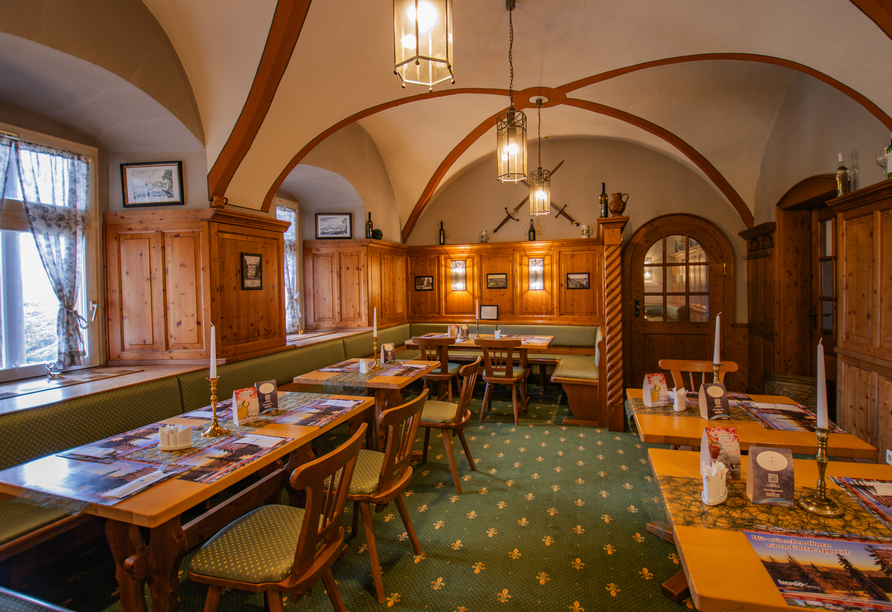 Das gemütliche Gewölberestaurant 