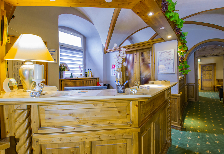 Die Rezeption des Hotels Schloss Nebra