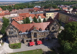 Luftansicht des Hotels Schloss Nebra