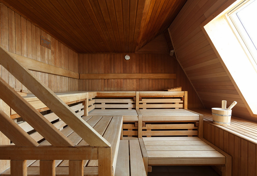 Wohltuende Wärme und Erholung erwarten Sie in der Sauna.