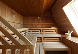 Wohltuende Wärme und Erholung erwarten Sie in der Sauna.