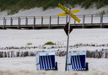 Die Strandkörbe laden zu erholsamen Momenten an der Nordsee ein.