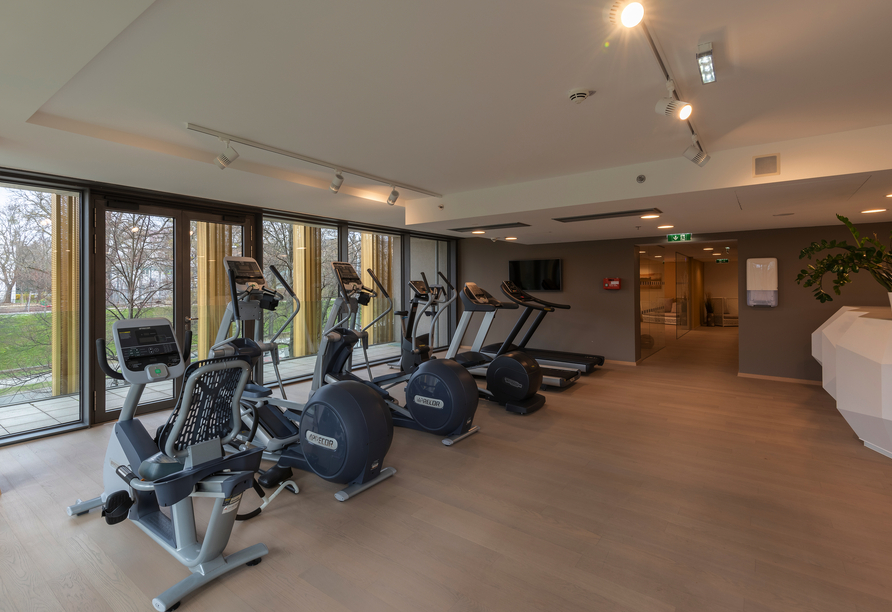 Der Fitnessraum lädt zu etwas Bewegung ein.