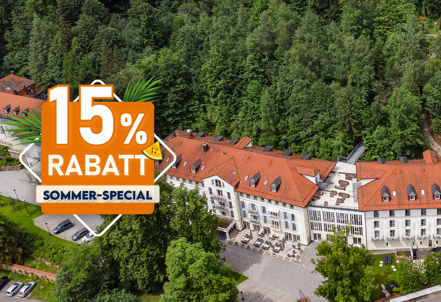 Das Robenstein Aktivhotel & SPA liegt mit seinem Saunadorf idyllisch im Bayerischen Wald.