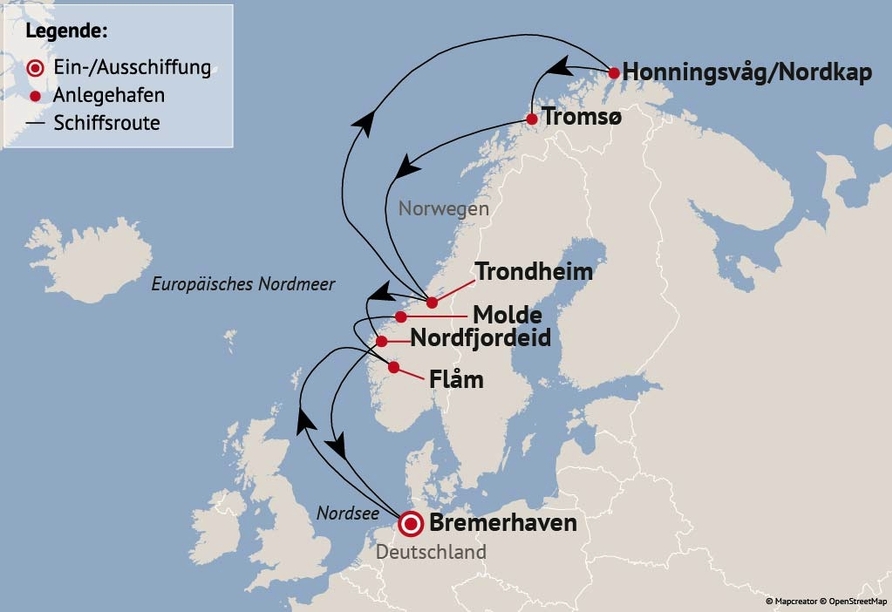 Ihre Reiseroute
