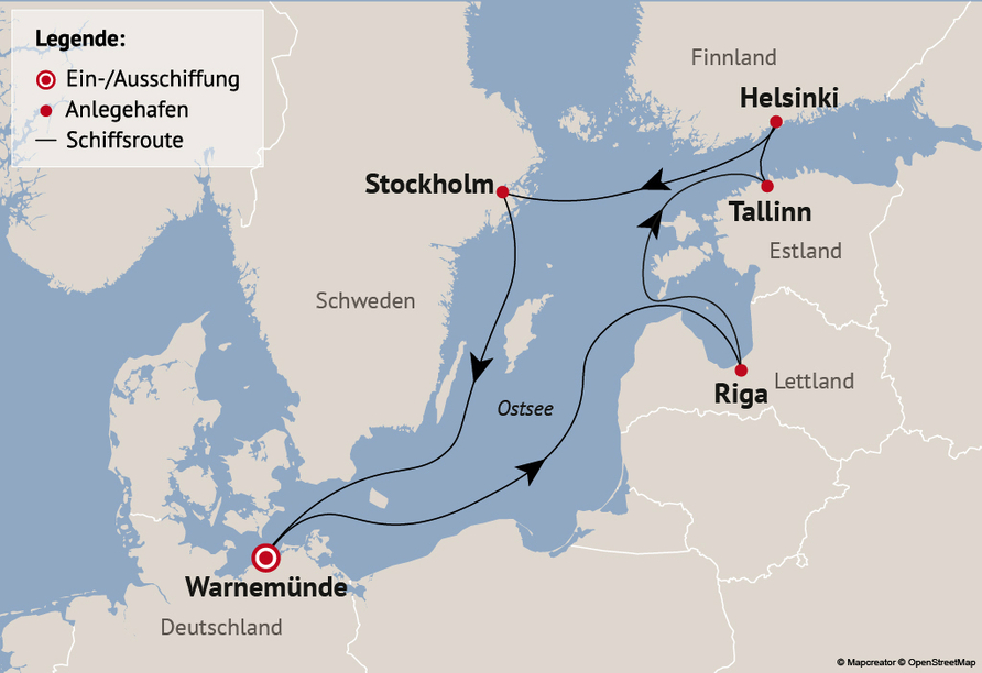 Ihre Reiseroute