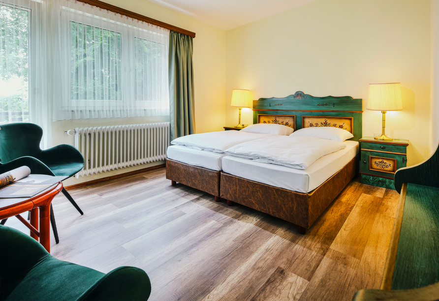 Beispiel eines Doppelzimmers im Sauerland Alpin Hotel