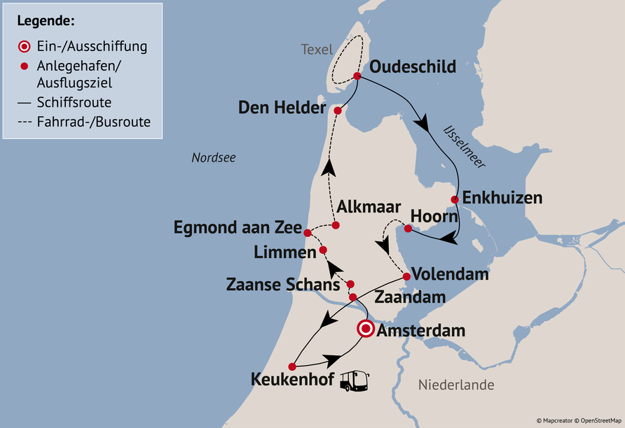 Ihre Reiseroute